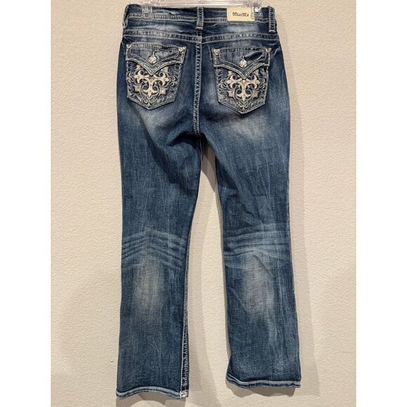 Miss Me Women's Curvy Boot Jeans Embellished Pockets Size 28 - Picture 2 of 5